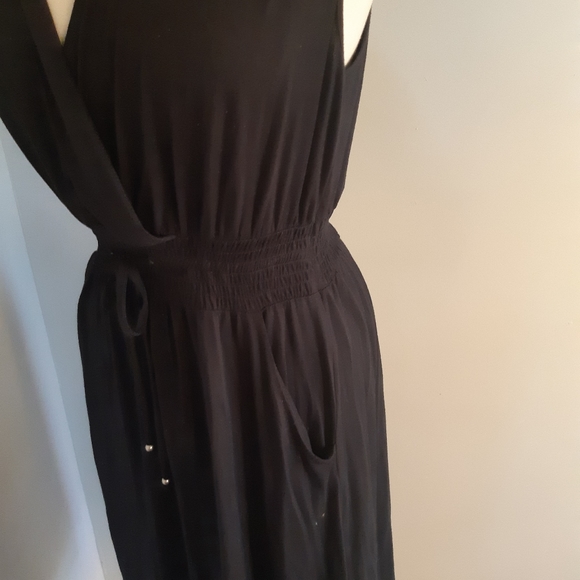 Denver Hayes Women's Size Medium Black Dress Sleeveless Crepe Tie - Picture 8 of 11